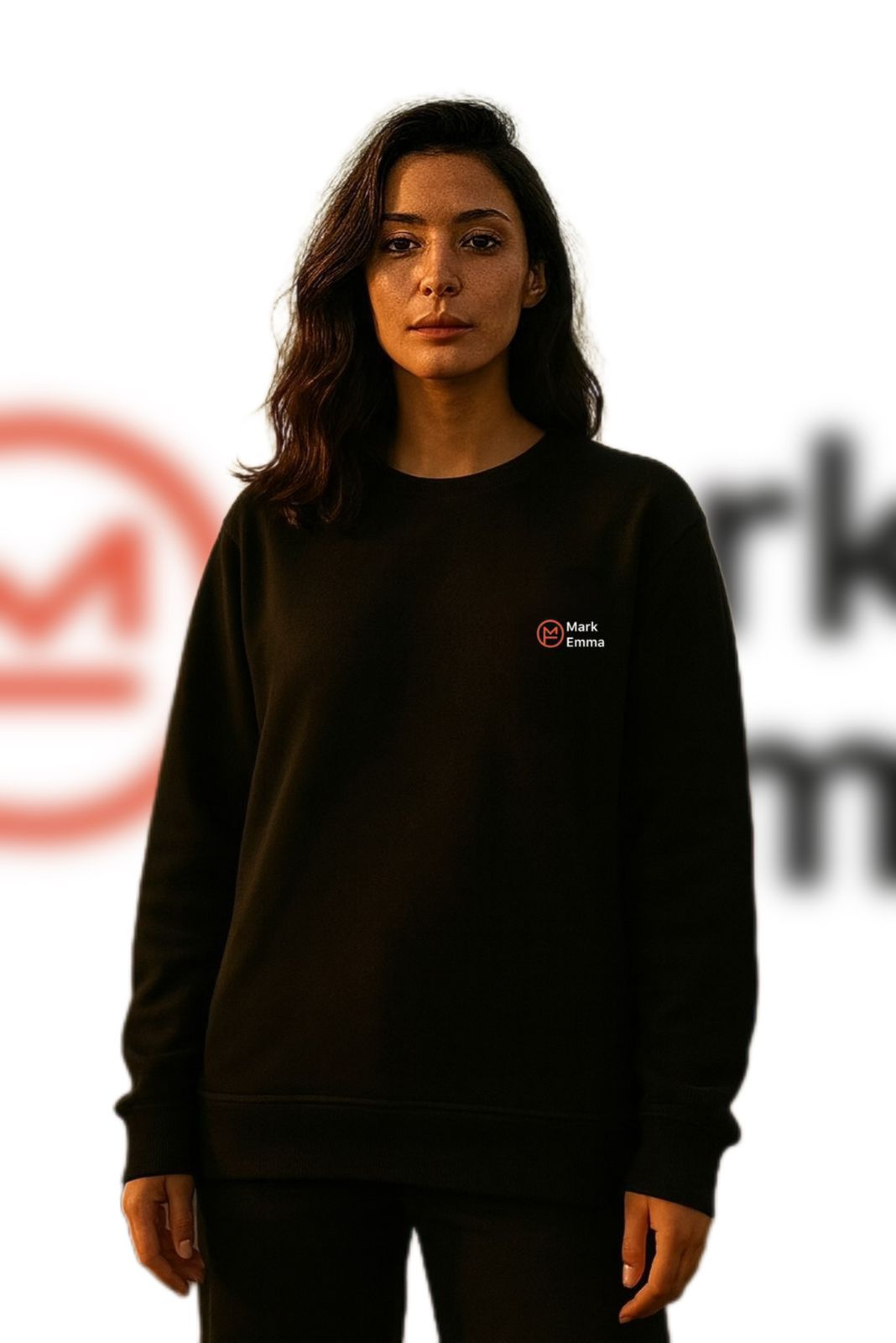 Oversized Round Neck Sweatshirt – Black